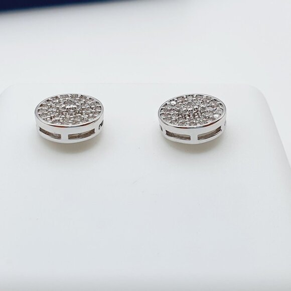 "925 Sterling Silver Plated CZ Earrings, INUS1BR169 - Picture 4 of 10